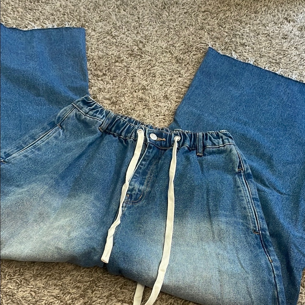 Böhme Blue Denim Pants with White Trim